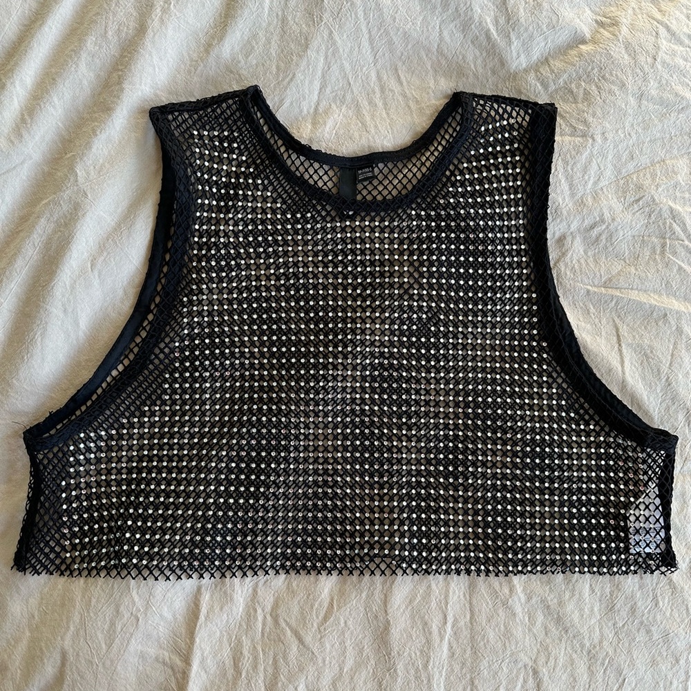 Garage Rhinestone Mesh Top - Picture 3 of 8